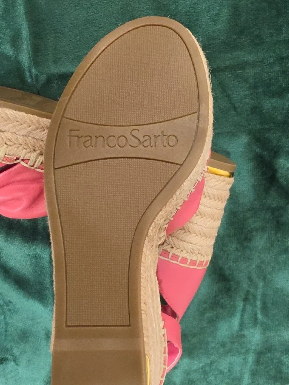 Franco Sarto Clementine Strawberry-Pink Knot Espadrille Wedge Sandals - Size 5.5